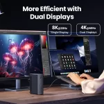 UGREEN Thunderbolt 4 Dock with EU Adapter 13-in-1 40Gbps Docking Station Dual 4K60Hz Single 8K30Hz 2.5G Ethernet for Laptop Mac - Image 5