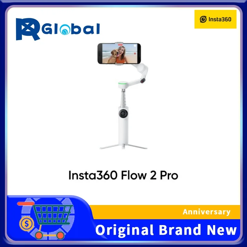 kf-Sccd2b5ba2a554ad8a1fad846d3ce17fbL Insta360 Flow 2 Pro - Foldable AI Phone Gimbal, Tracked in 200+ Apps with Apple DockKit, Original,Multi-Person Tracking - Image 1