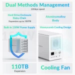 Yottamaster 2.5/3.5" SATA HDD SSD Enclosure 150W Power Type-C 10Gbps HD External Case USB3.1 Daisy Chain Hard Drive Storage Box - Image 2