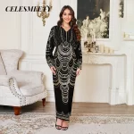 Luxurious Royal-Style Computerized Sequin Beaded Embroidery Prom Evening Dress Elegant Chiffon Batwing Sleeve Dress - Image 4