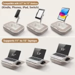 Oatsbasf Pillow Stand with Storage Space 360° Rotatable Clip Stand for 4.7-13" Phone Tablet Kindle 15" Laptop Pillow Lap Desk - Image 3