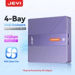 JEYI 4-Bay NVMe RAID Enclosure-TB 4 40Gbps Turbine Cooling,compatible with Mac/Windows,Individual & RAID Modes max 32TB