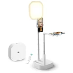 Foldable Phone Holder Portable Stand with LED Selfie Live Light Mobile Stand With Remote Filling Lamp Holder Phone Bracket Ove