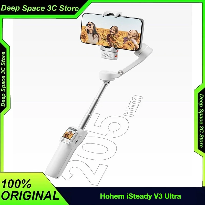 kf-Seccb9408782442d29685b8fca4146f4eY Hohem iSteady V3 Ultra Smartphone Stabilizer AI-Tracking 3-Axis Phone Gimbal Built-in Selfie Stick Portable For iPhone/Android - Image 1