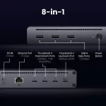 UGREEN 8-in-1 Docking Station 8K30Hz Thunderbolt 4 40Gbps Dock USB3.2 Gen2 10Gbps with EU Adapter for MacBook Laptops PC USB HUB - Image 2