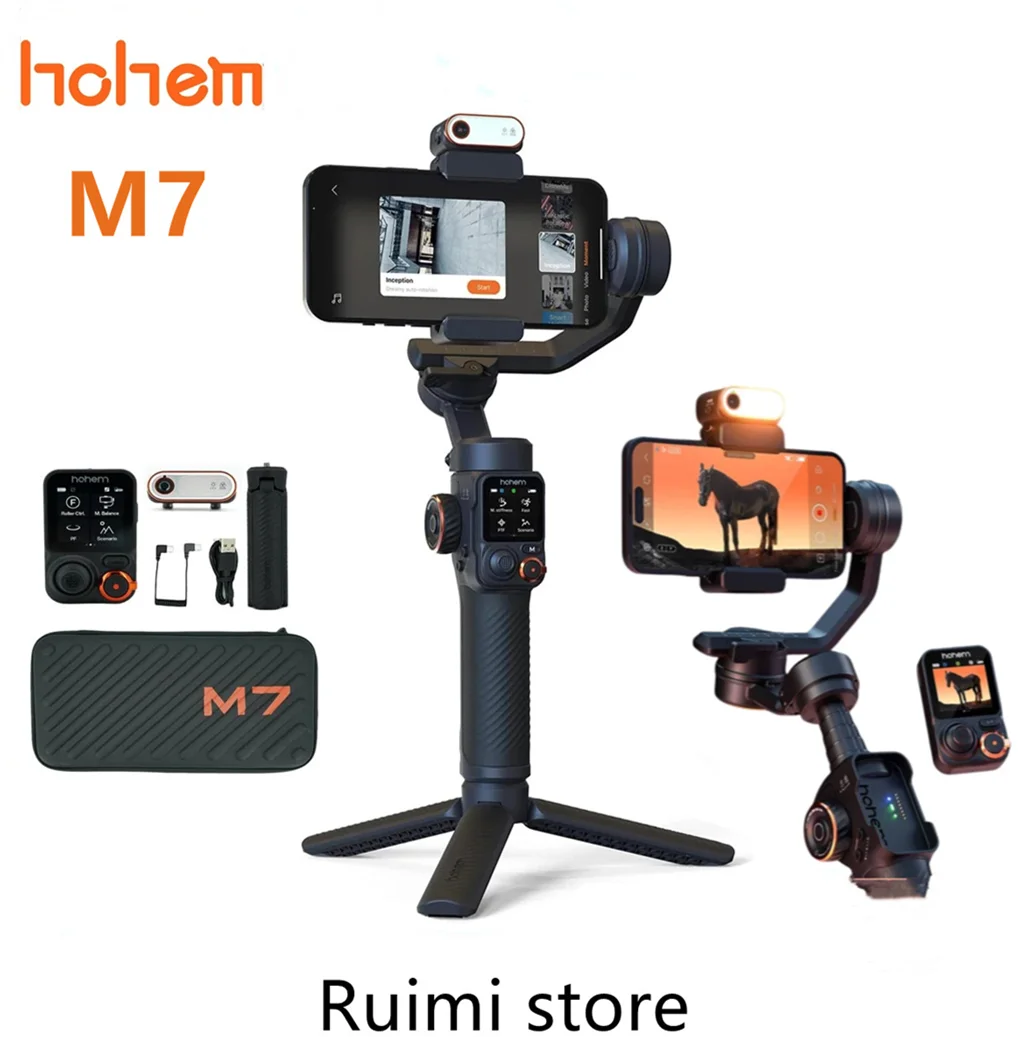 kf-Sf56bc3130e2749deb621980001798edeZ Hohem M7 Pro iSteady M7 Smartphone Gimbal AI Track Fill Light Detachable Control Screen Extension Rod for iPhone TikTok YouTube - Image 1