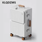 KLQDZMS Laptop Suitcase Front Opening Boarding Case 20"4"26 Inch USB Charging Trolley Case ABS+PC Multifunctional Luggage - Image 4