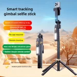 Selfie Stick 180CM Auto AI Face Tracking Quad Stand 360 Rotation Gimbal Tripod Stabilizer with LED Fill Light For Phone Camera - Image 2