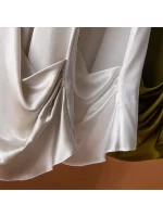 SuyaDream,Women Silk Blouses, 100%Real Silk, Bat Sleeves, V Neck, Solid Chic Shirts, 2024 Spring Summer Office Lady Top, White - Image 6