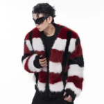 LUZHEN Imitation Sweater High Fur End Jacket Men's Collarless Spring Thickened Knitted Color Contrast Casual Men's Tops JY5465 - Image 3