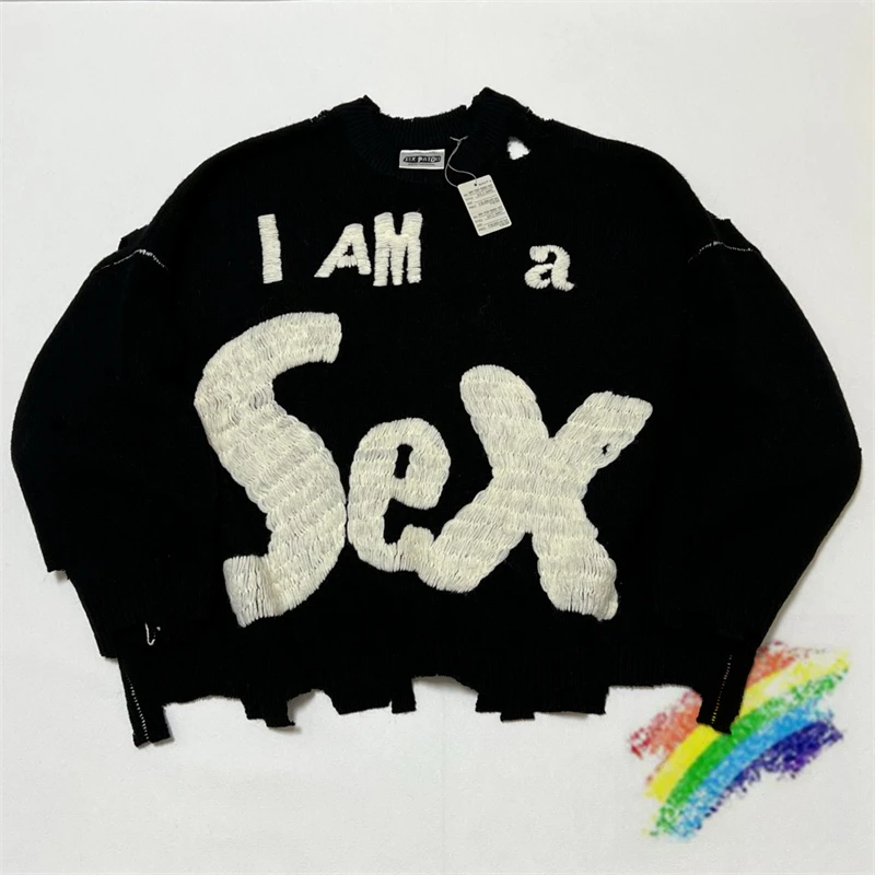 kf-S0fef713efe9a4e1da11881290190532dy Black Hole SAINT Pistols Sweater Men Women 1:1 Top Version Crewneck Knit Sweatshirts - Image 1