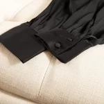 Winsleter- 93% Silk Elegant Shirt For Women, Long Sleeve Lace-up, French Temperament Party Black Blouse, 2025 Spring T4D616CC - Image 5