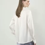 Birdtree,OEKO-TEX,90% Silk Blouse,Women Full Sleeve Lapel Tops,Commuting,Single Breasted,2025 Autumn Shirt T5D208JF - Image 4