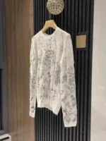 Fashion Designer Women Floral Embroidery Pullover Sweater Tops Elegant Ladies Long Sleeve O Neck Woolen Holiday Knitted Jumpers - Image 3