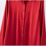 Birdtree,93% Real Silk Solid Blouse,Women's Silk Stretch Satin Lapel Tops,Full Sleeve,Single Breasted Shirt,2025 New T5D610JF - Image 3