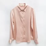 Women's French Style High Quality 40 MM Heavy Office Lady Solid Satin Silk Long Sleeve Shirt Ladies' Blouse - Image 6