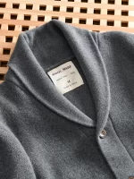 100% Merino Wool Men's Knit Cardigan with Shawl Collar Premium Autumn/Winter Sweater Jacket 2025 Autumn Winter - Image 3
