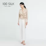 Elegant Mulberry Silk Long Sleeve Blouse Office Commute Shirt with Waist-Defining Tie Sophisticated Workwear Casual Chic Top - Image 4