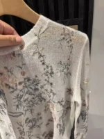 Fashion Designer Women Floral Embroidery Pullover Sweater Tops Elegant Ladies Long Sleeve O Neck Woolen Holiday Knitted Jumpers - Image 5