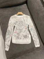 Fashion Designer Women Floral Embroidery Pullover Sweater Tops Elegant Ladies Long Sleeve O Neck Woolen Holiday Knitted Jumpers - Image 2