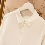 Spring and Summer Silk Shirts Thickened 40MM Silk Shirts White Commuting Silk Shirts WOMEN 100% Mulberry Silk Blouse - Image 6